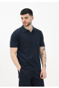 polo-bleu-a-manches-courtes-style-retro