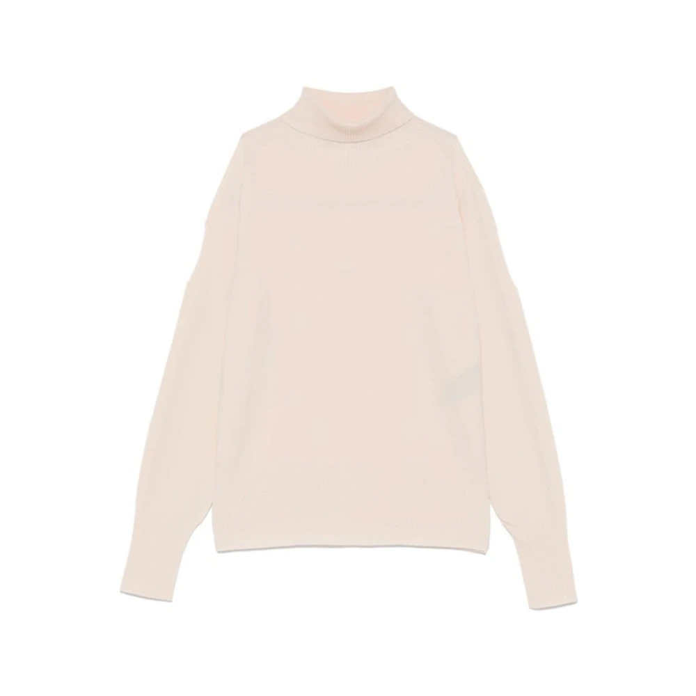 D.Exterior Roomwit Gebreide Turtleneck Sweater Beige Dames