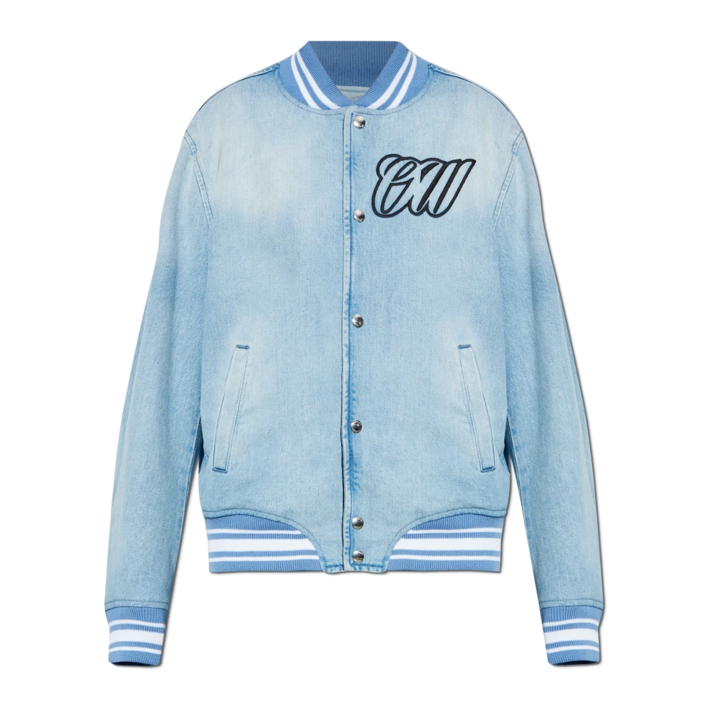 Off White Women's Blue Denim Jackets,, Denim Jacket Small