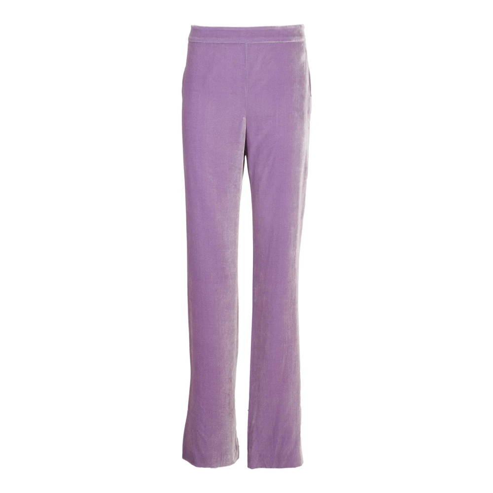 Boutique Moschino Fluwelen Hoge Taille Broek Purple Dames