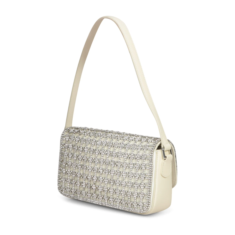 Self Portrait Kristalversierde Baguette Tas White Dames