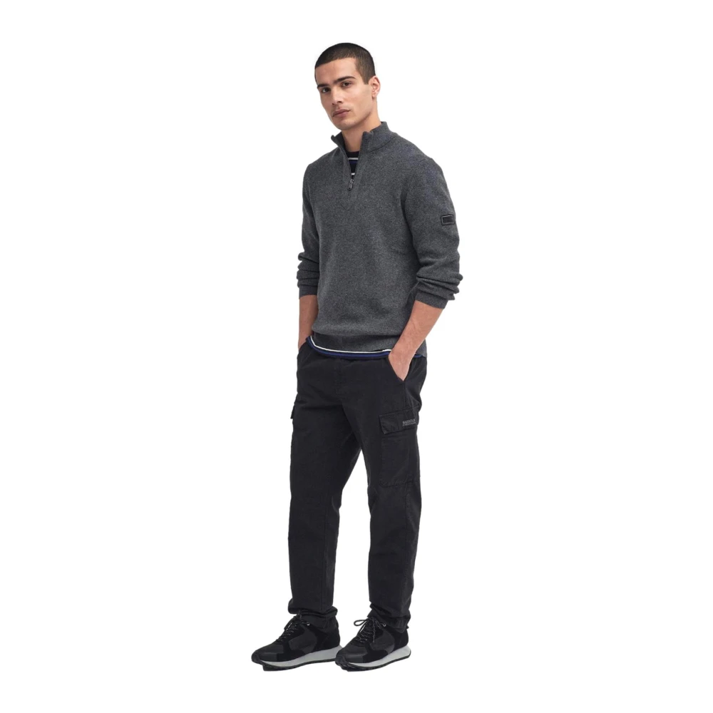 Barbour Moderne Rits Trui Houtskool Marl Gray Heren