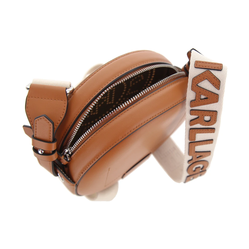 Karl Lagerfeld Geperforeerde Cirkel Camera Tas Bruin Brown Dames