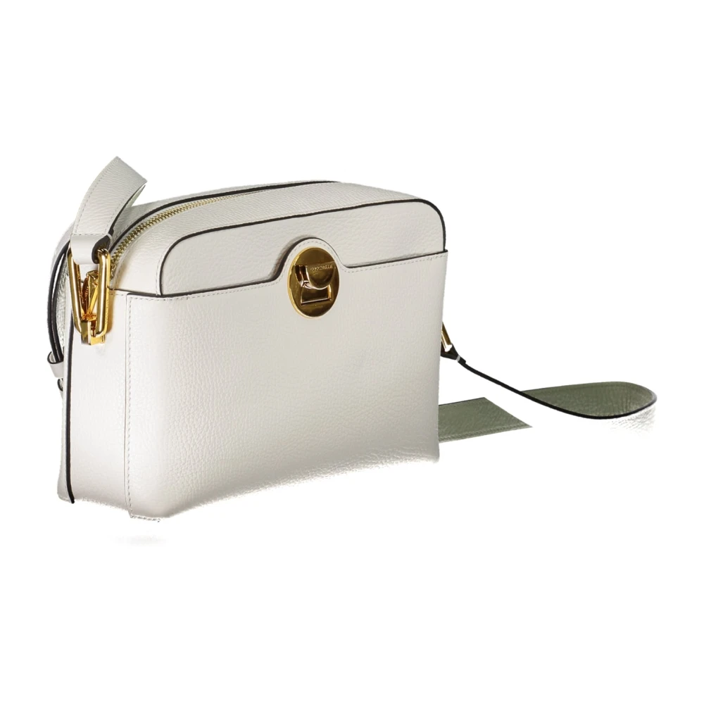 Coccinelle Witte Schoudertas met Ritssluiting White Dames
