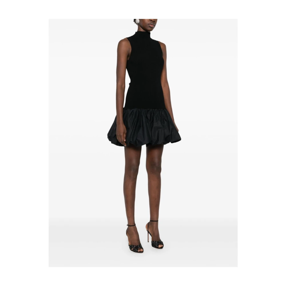 Rotate Birger Christensen Zwart Gebreide Racer Cut Jurk Black Dames