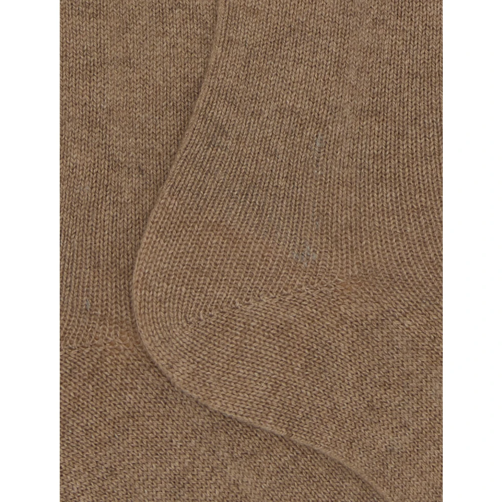 Gallo Lange effen beige kasjmier sokken voor dames Beige Dames