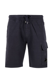 Blauwe Lange Katoenen Shorts met Verstelbare Taille