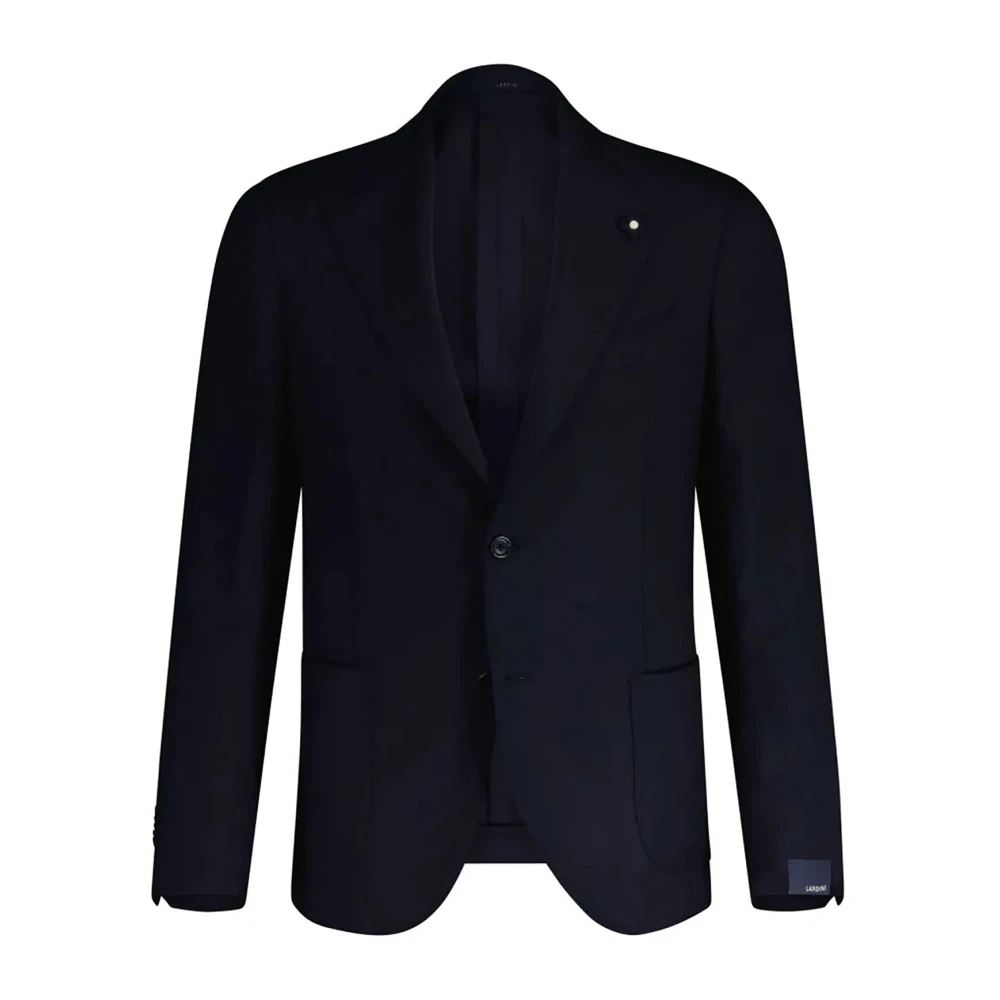 Lardini Wollen Blazer met Klassieke Engelse Snit Black Heren