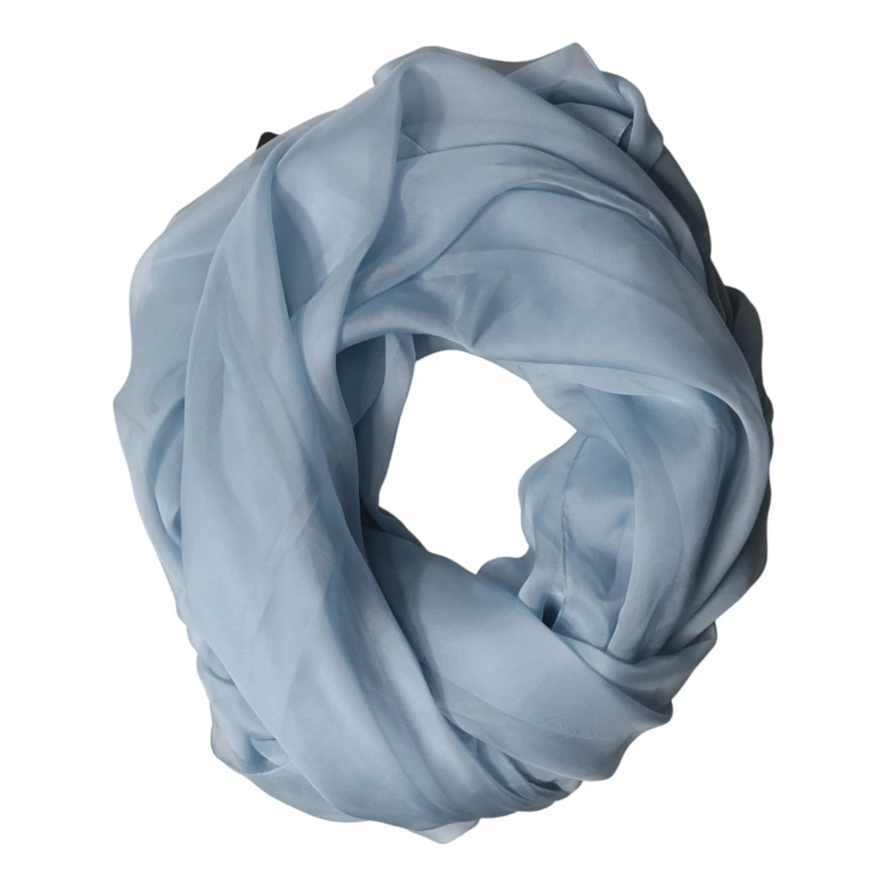 Dolce & Gabbana Light Blue Silk Stole Neck Wrap Shawl 200cm x 130cm Scarf - Image 2
