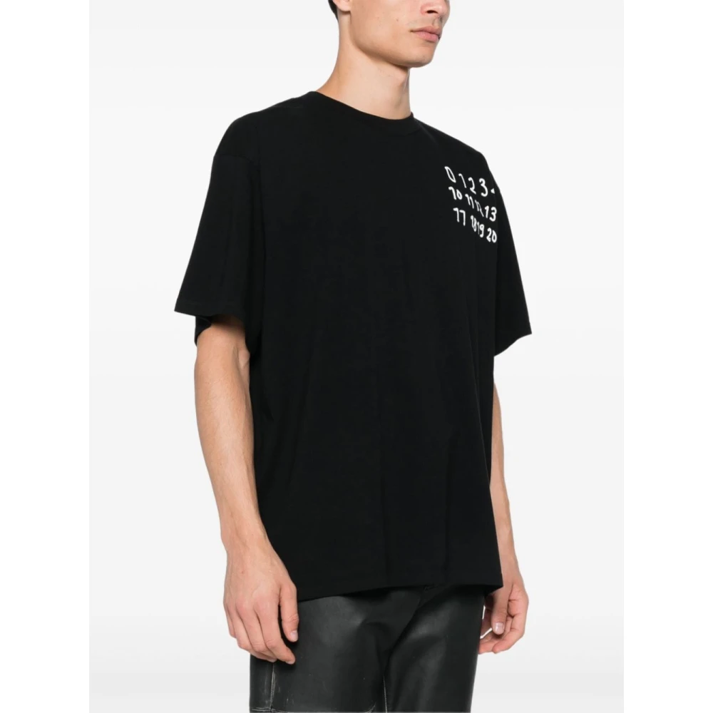 MM6 Maison Margiela Zwart Katoenen Jersey Crew Neck T-shirt Black Heren