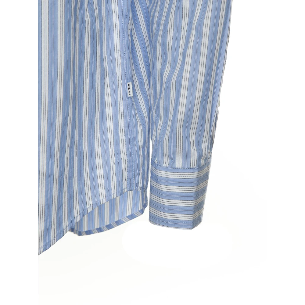 Nn07 Gestreept Kent Kraag Overhemd Blue Heren