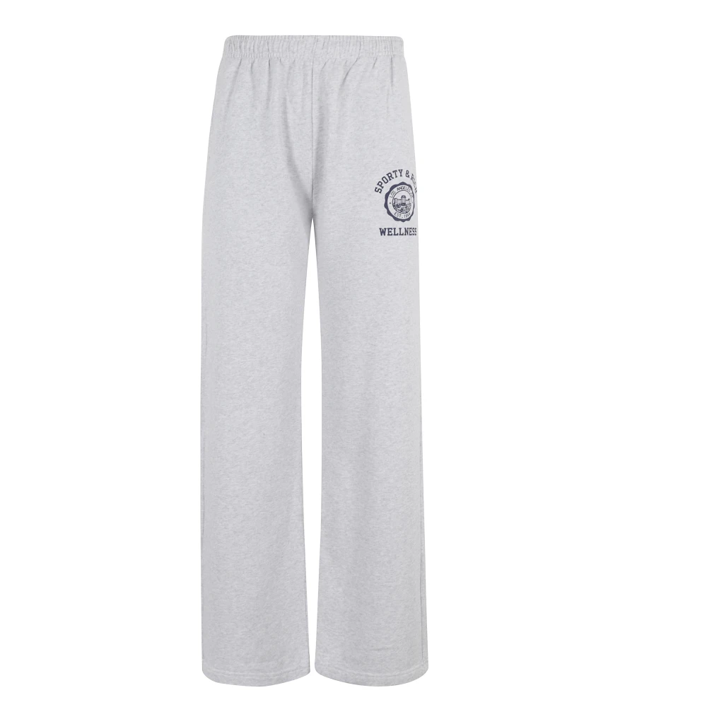 Sporty & Rich Rechte Pijp Sweatpant Embleem Gray Dames