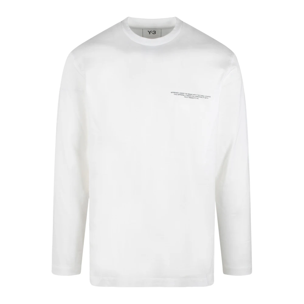 Y-3 Logo Lange Mouw Katoenen T-shirt White Heren
