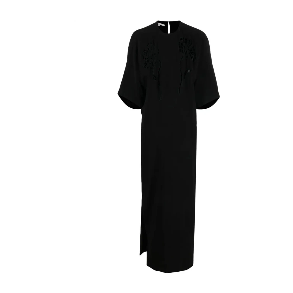 Stella Mccartney Lange jurk met `Broderie Anglais` Black Dames