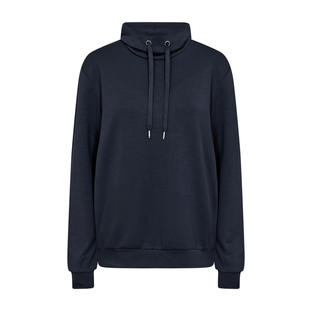 Soyaconcept Navy Comfortabele Sweater met Hoge Hals Blue Dames