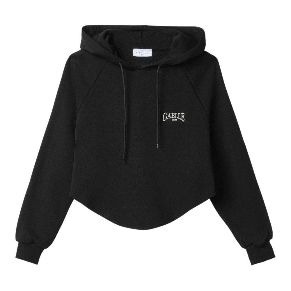 Gaëlle Paris Women's Black Rounded Hoodie Front Logo