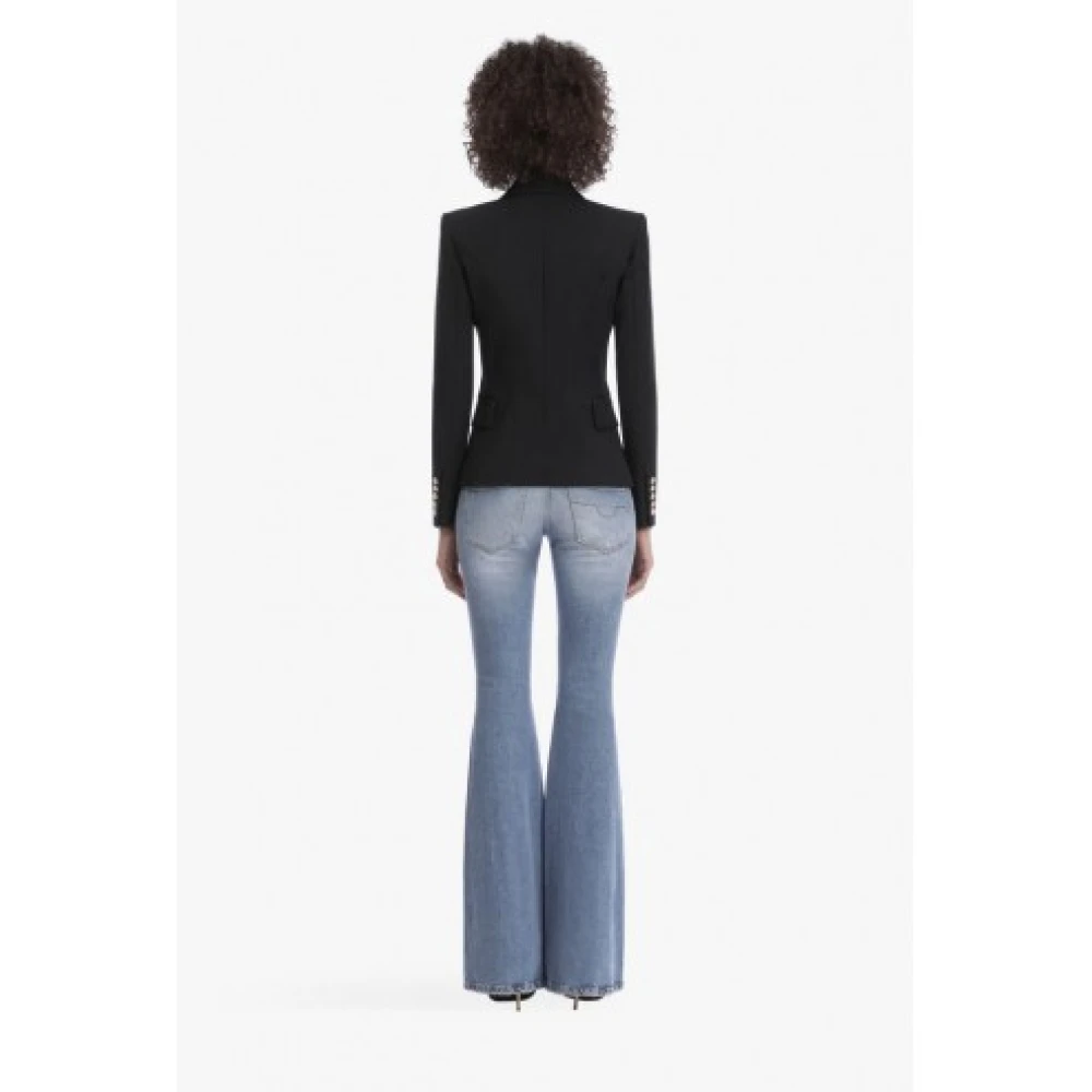 Balmain Klassieke Zwarte Double-Breasted Blazer Black Dames