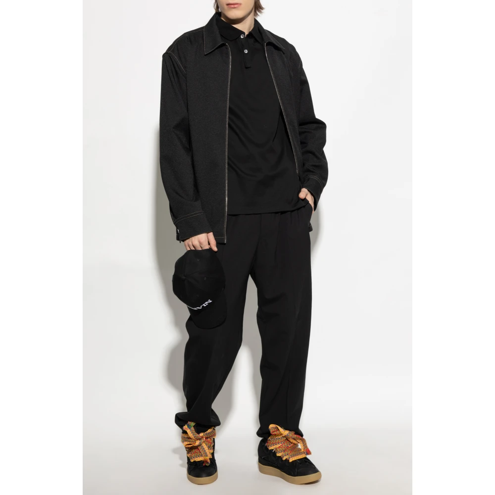 Lanvin Katoenen polo Black Heren