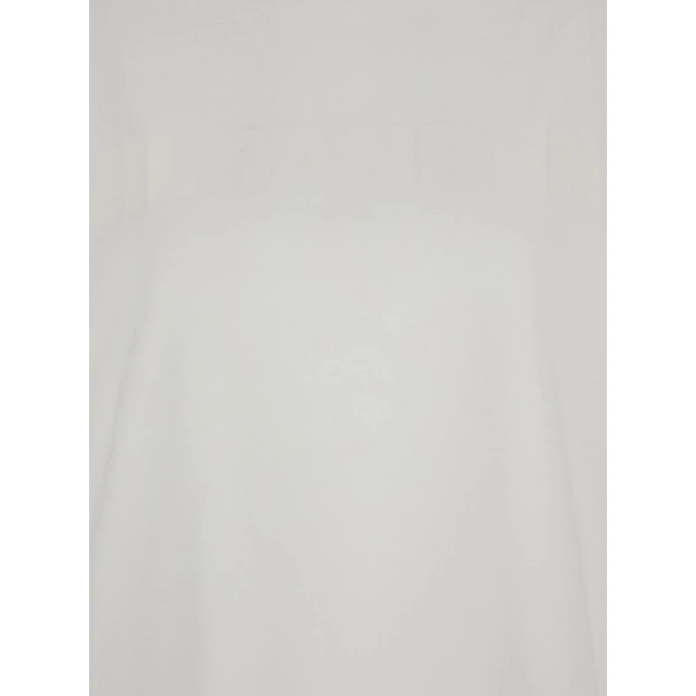 Jil Sander Wit Crewneck T-shirt met Logo Print White Dames