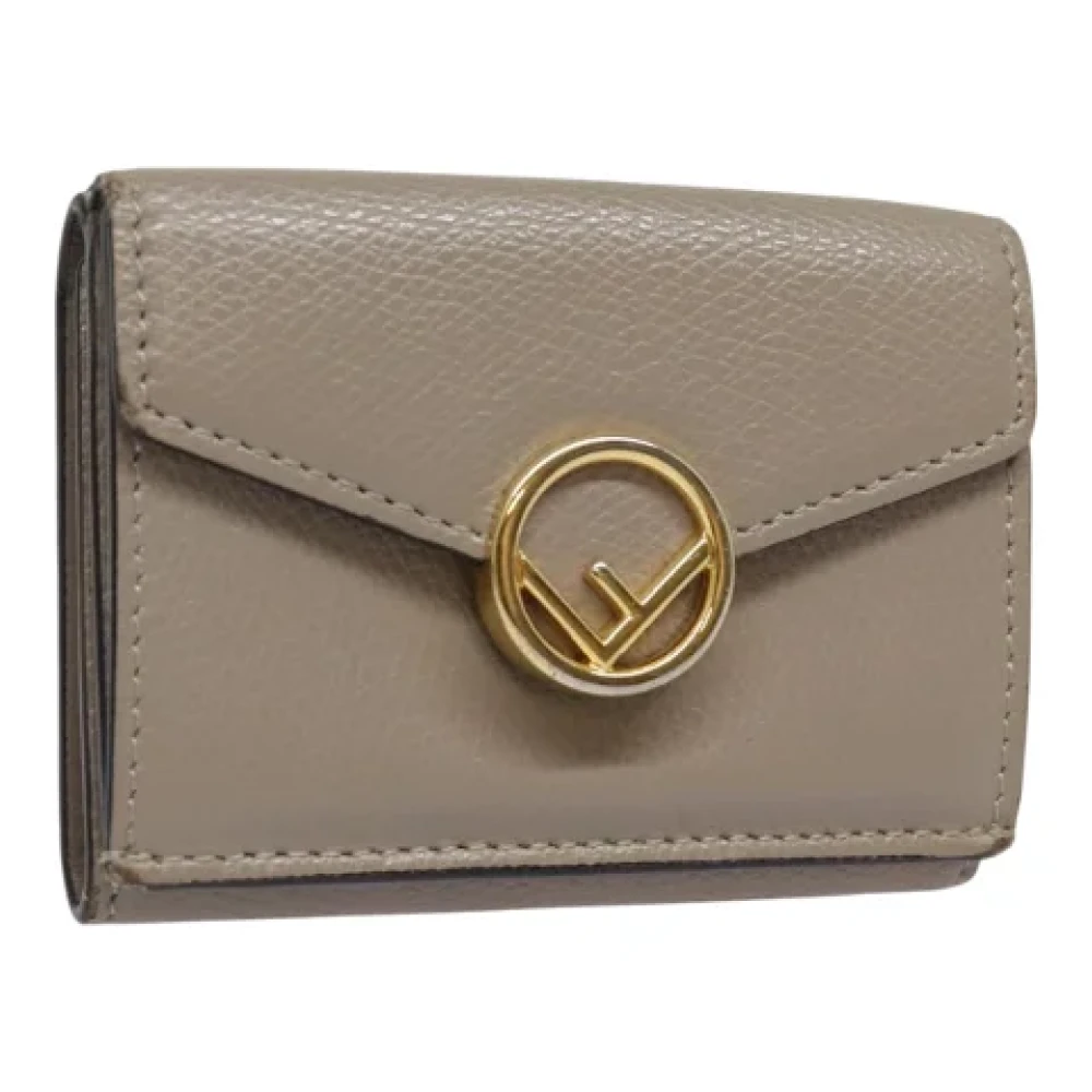 Fendi Vintage Pre-owned Leather wallets Beige Dames