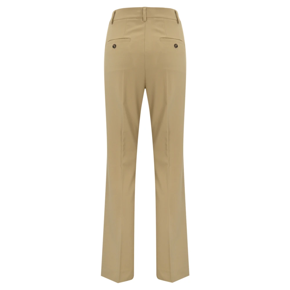 Max Mara Weekend Beige Wolmix Straight Leg Broek Beige Dames
