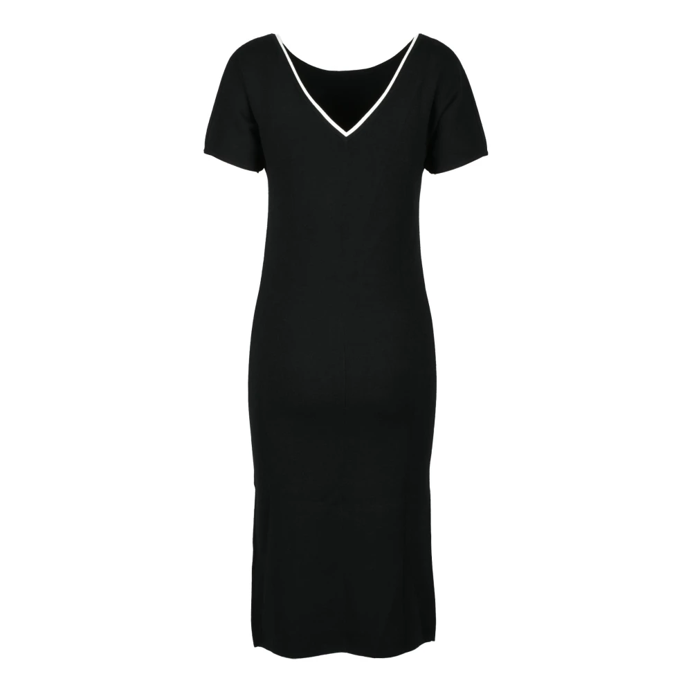 Max Mara Studio Elegante Jurk in Viscose Polyester Mix Black Dames