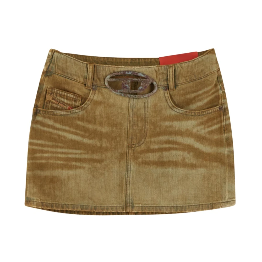 Diesel Katoenen Logo Rok Brown Dames