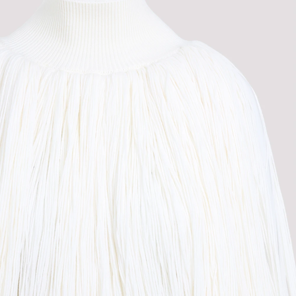 Alaïa Fringes Jumper Wit Casual Stijl White Dames