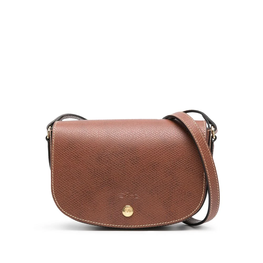 Longchamp Bruine leren slangenprint schoudertas Brown Dames