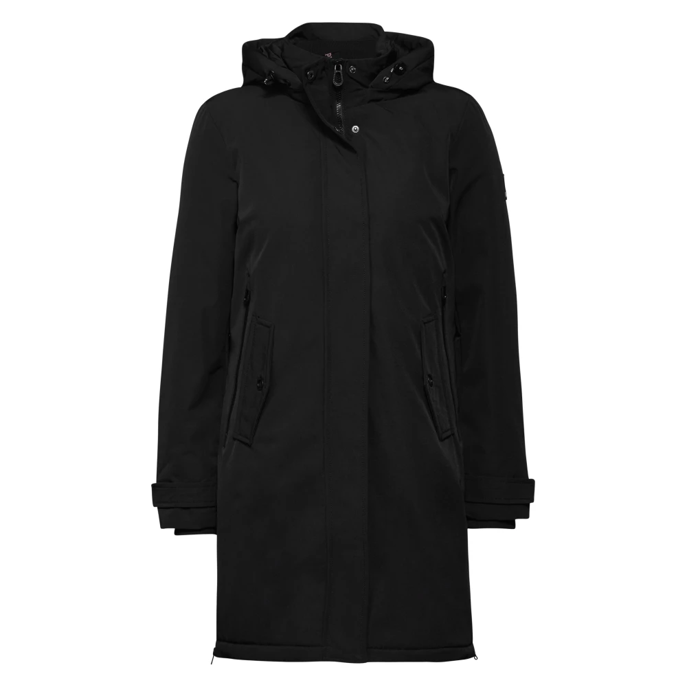 cecil Sportieve Parka met Afneembare Capuchon Black Dames