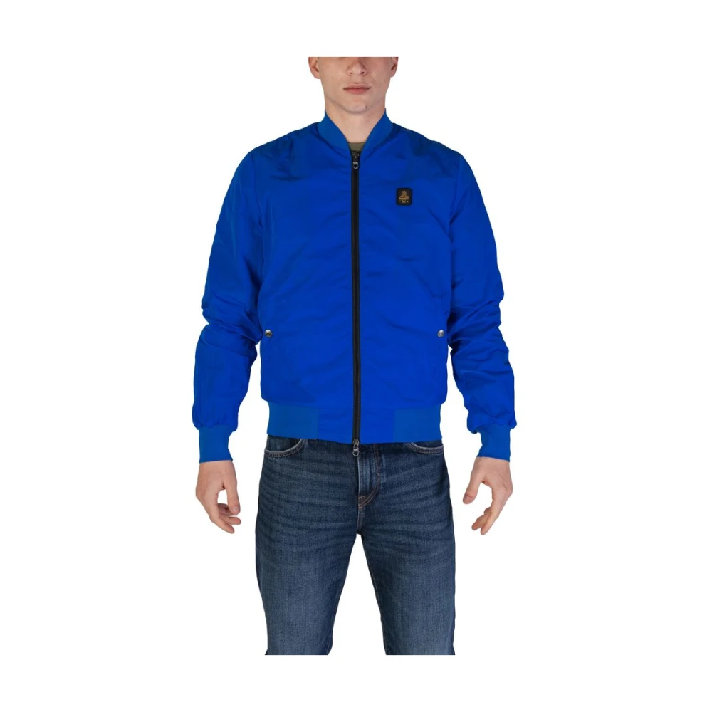 RefrigiWear Blauwe Polyamide Jas Herfst Winter Collectie Blue Heren