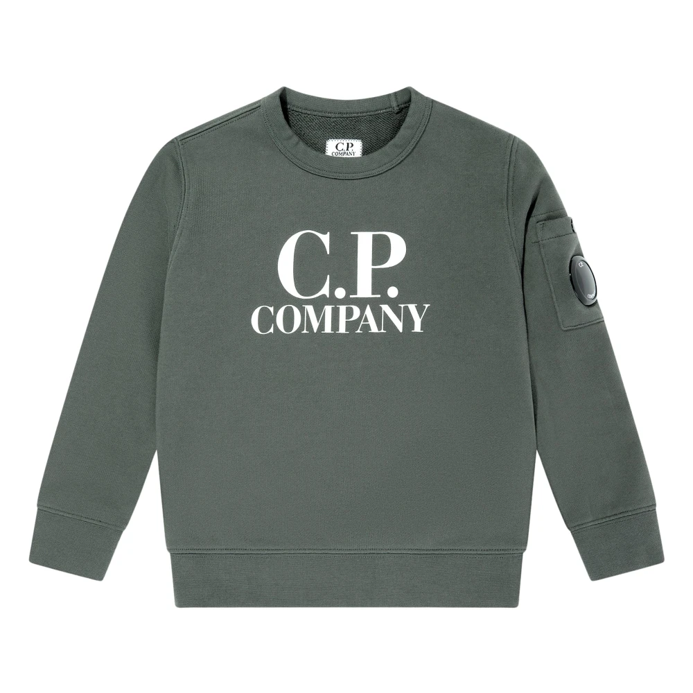C.p. Company , Kids Sweatshirts, Male, Gray, 6 Y, Logo Sweatshirt