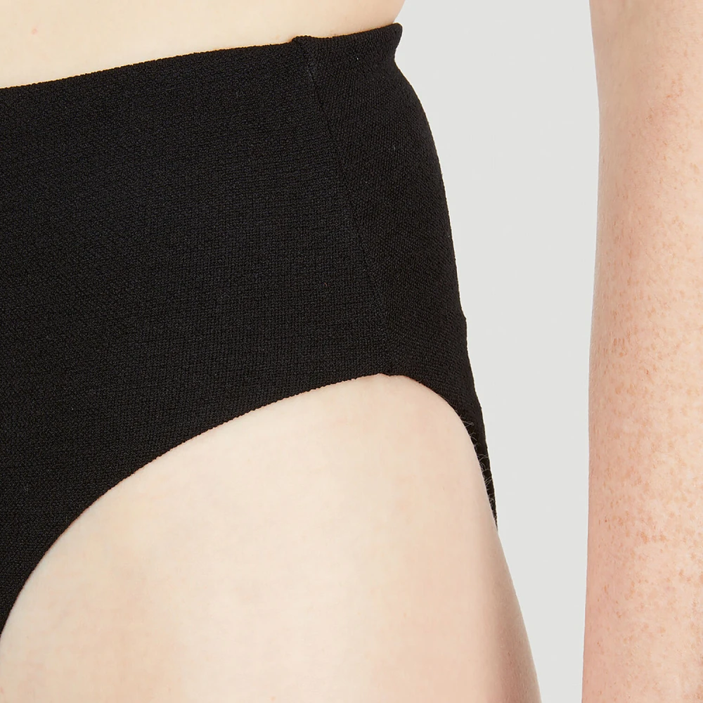 Ziah 90s High Waisted Bouclê Bikini Bottoms Black Dames