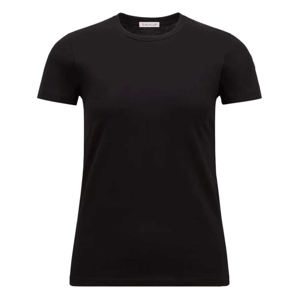 Moncler Women's Black Cotton Jersey Crew Neck T-Shirt