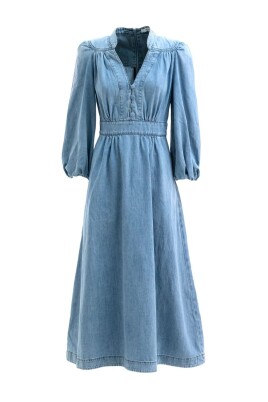 robe-bleue-en-soie-and-nylon