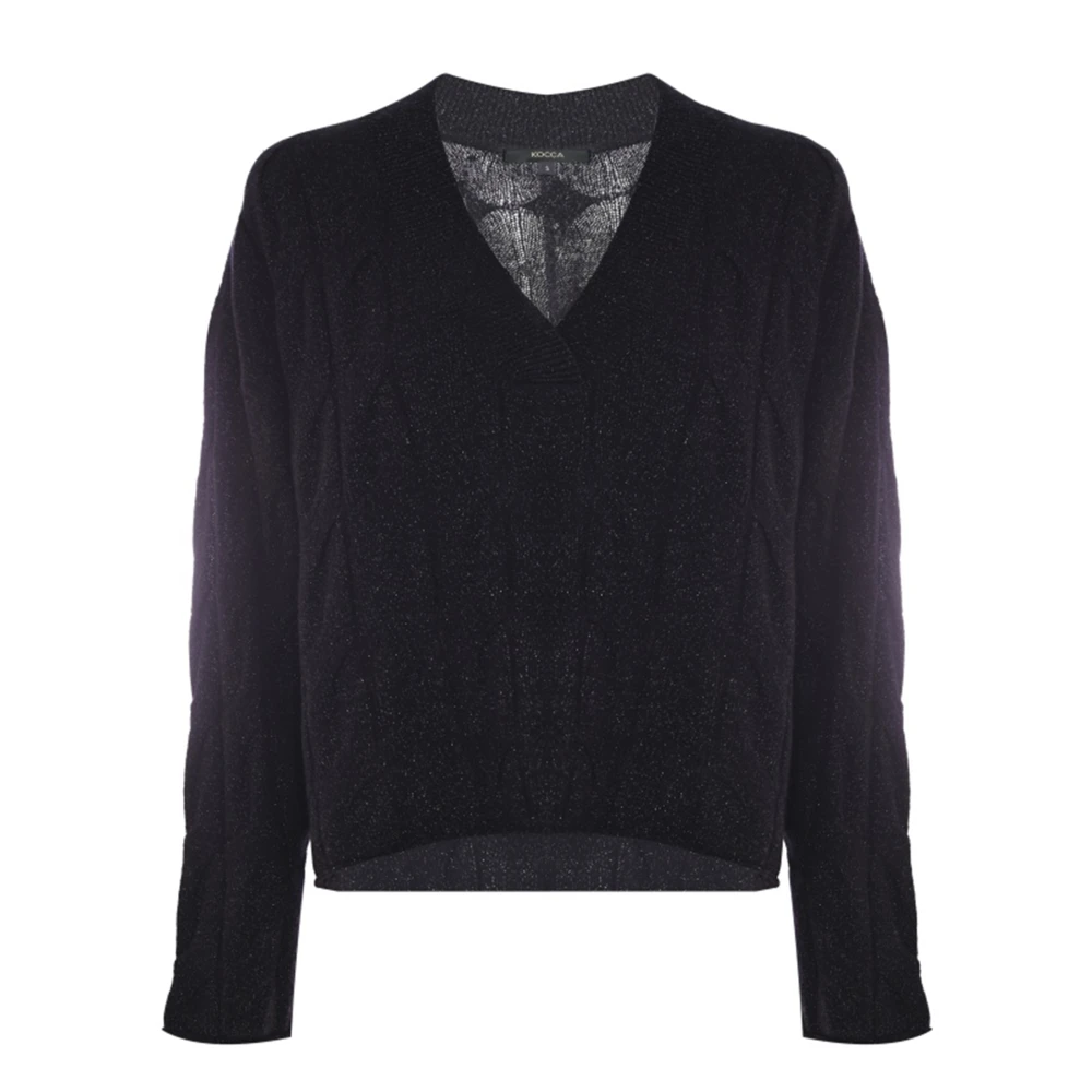 Kocca V-hals Kabeltrui Black Dames