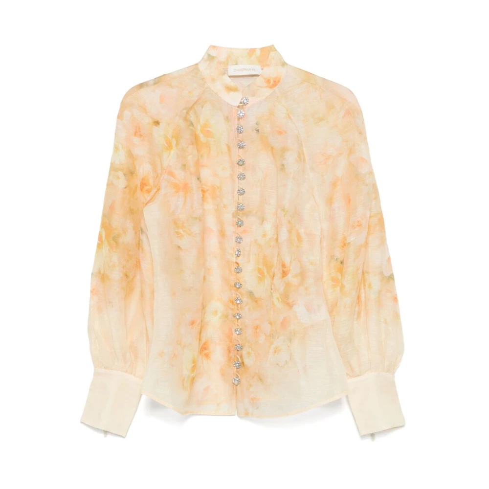 Zimmermann Bloemenprint Linnen-Zijde Blouse Multicolor Dames