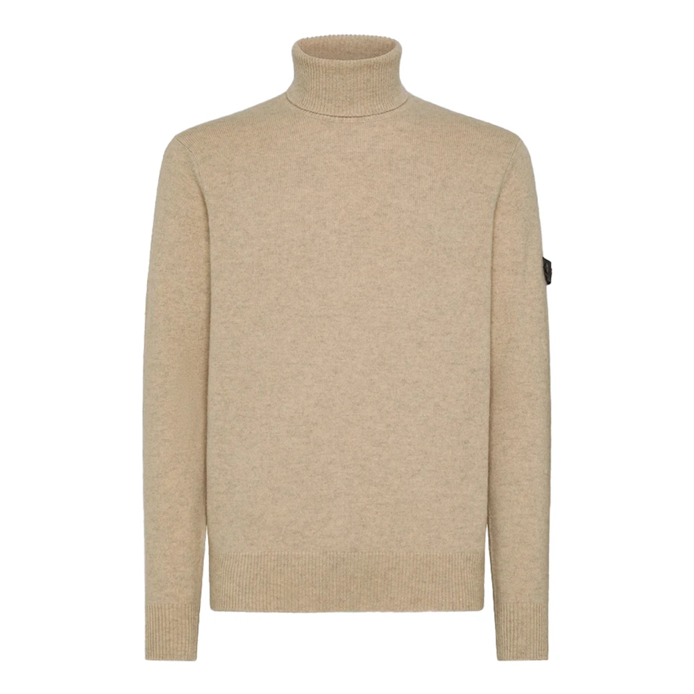 Peuterey Men's Beige Turtlenecks,, Yak Wool Jute Jumpers Medium