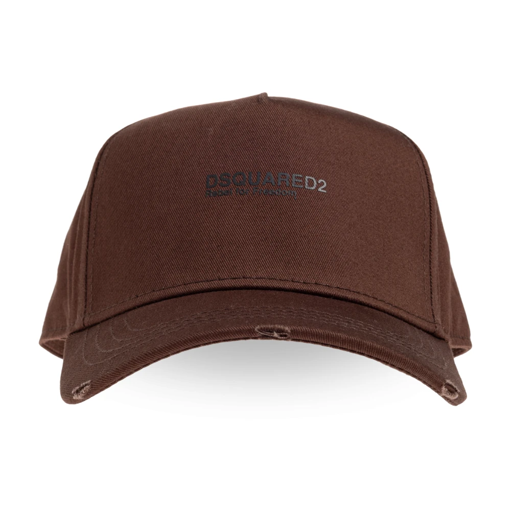 Dsquared2 Mannelijk Bruin Accessoires Heren, One Size, Katoen, Baseballpet