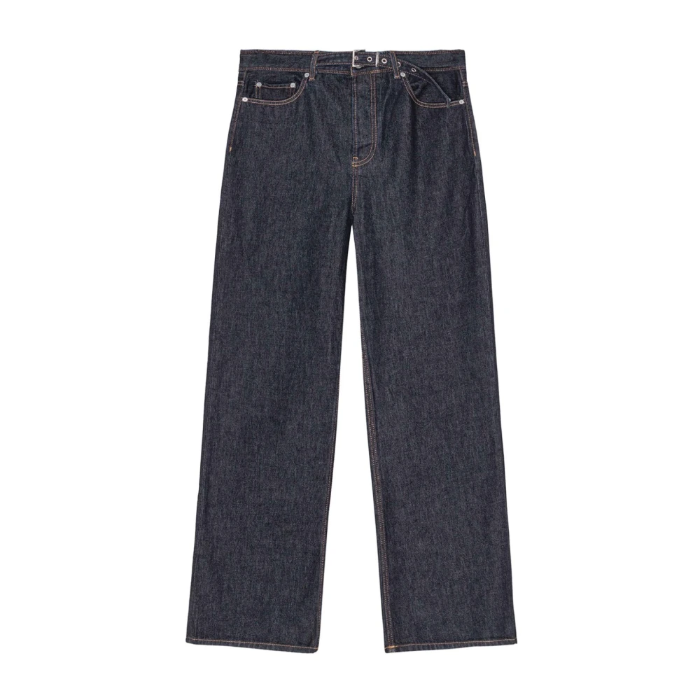 Ganni Blauwe Denim Wide Leg Jeans Blue Dames