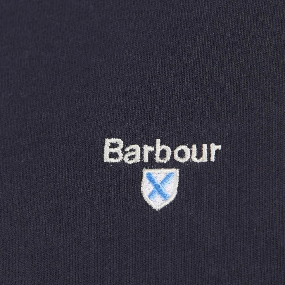 Barbour Navy Crew-Neck Sweatshirt met Geborsteld Katoen Blue Heren
