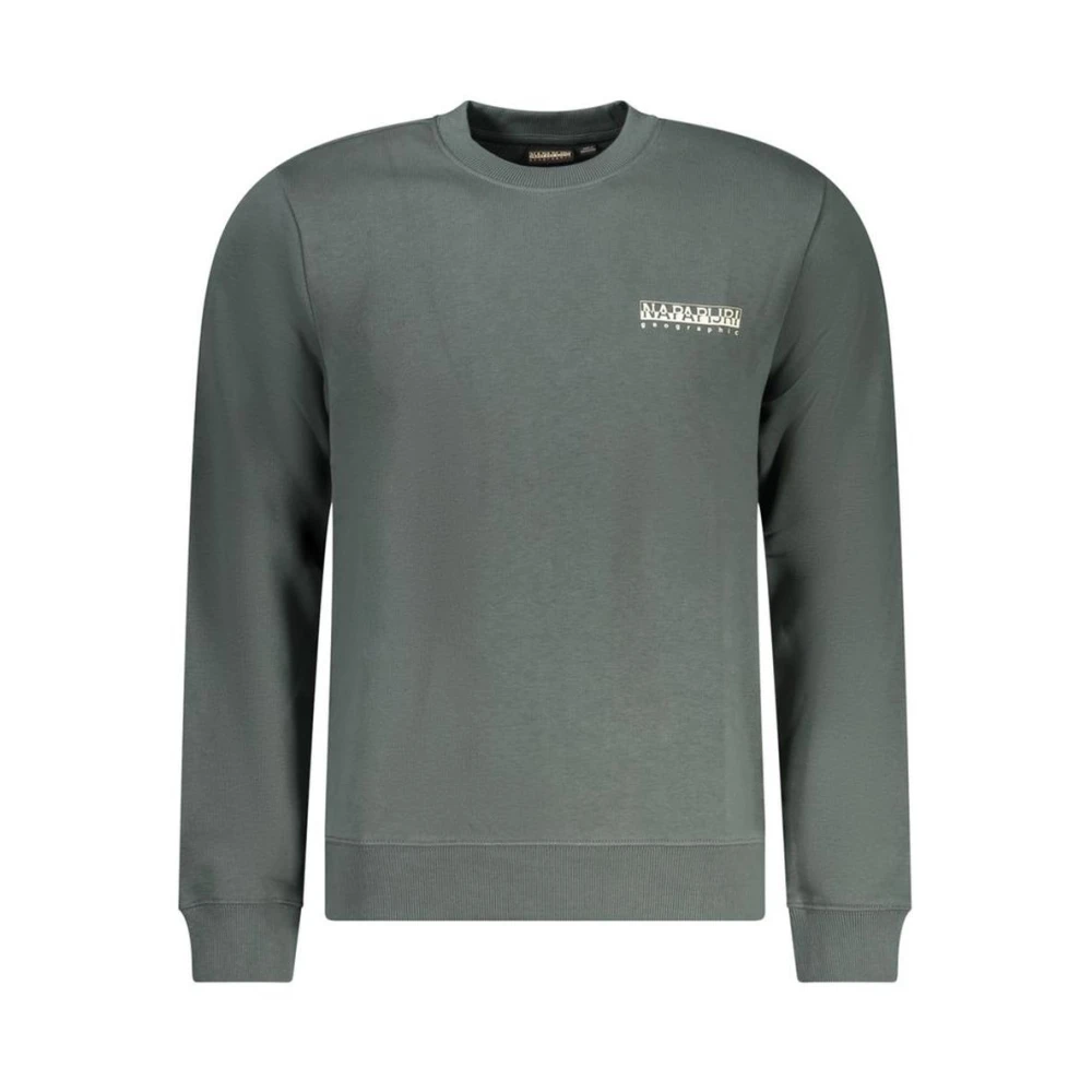 Napapijri Green Crew Neck Logo Sweatshirt - Male - Sweatshirts - S - Sweatshirts & Hoodies