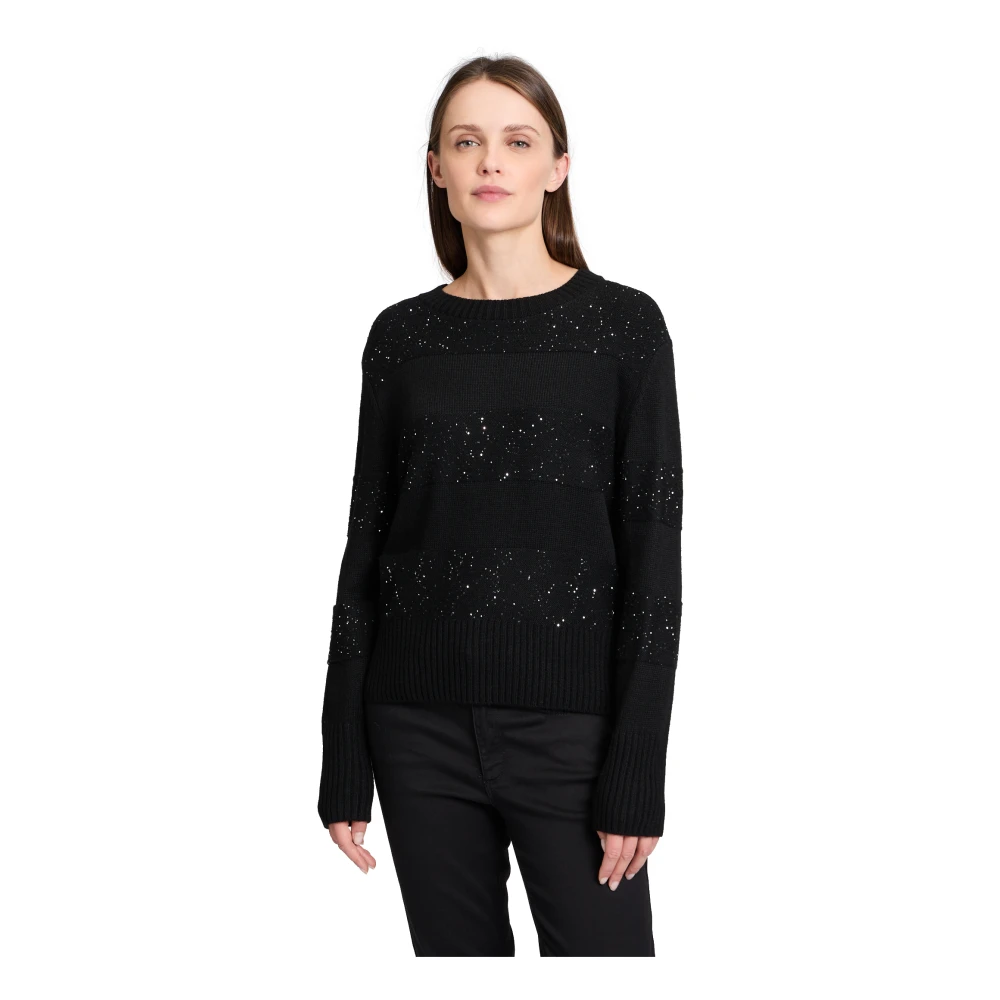 Betty & Co Gebreide trui met pailletten Black Dames