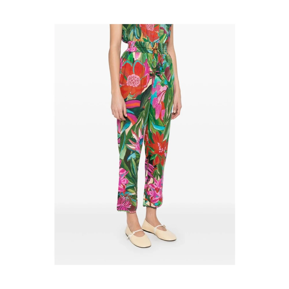 Farm Rio Groene Elastische Trekkoord Tailleband Multicolor Dames