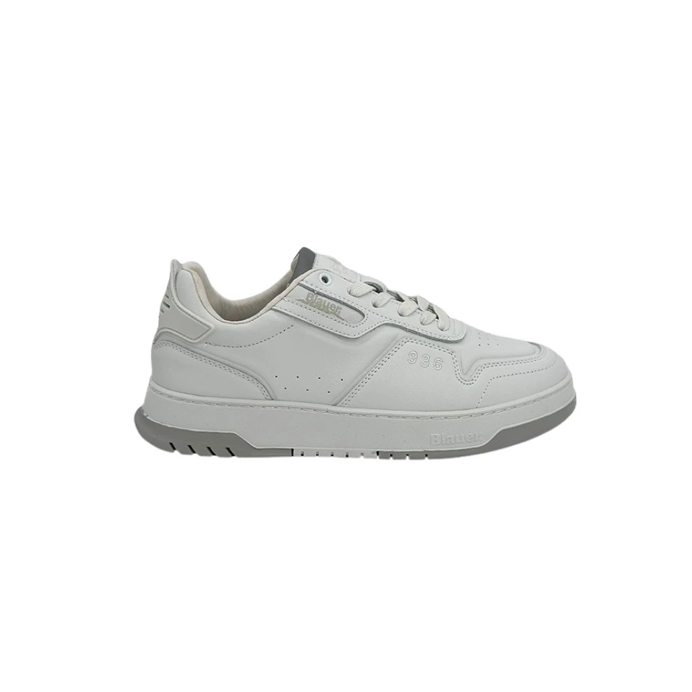 Blauer Men's White Sneakers, 11 Uk, Leather Sneaker In