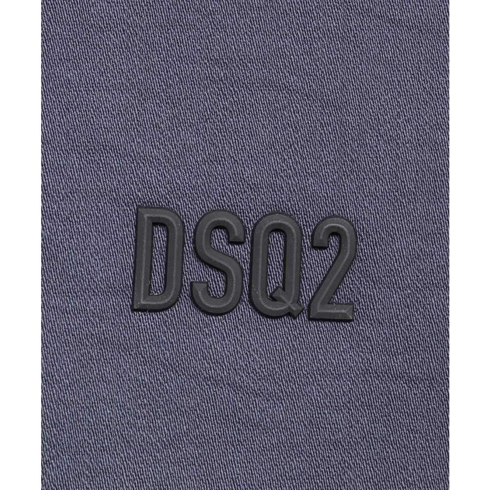 Dsquared2 Logo Sweatshirt met Geribbelde Kraag Blue Heren