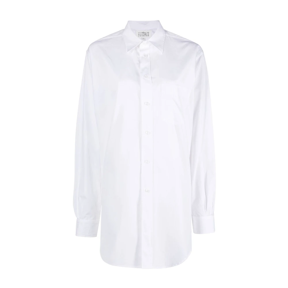 Maison Margiela Witte overhemd met lange mouwen puntige kraag en knoopsluiting White Dames