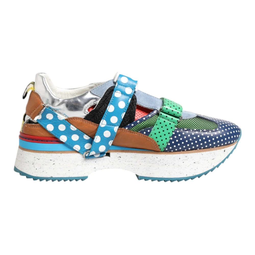 Dolce & Gabbana Multicolor Polka Dot Low Top Trainers - Male - Sneakers - Multicolor - 8 1/2 Uk - Shoes