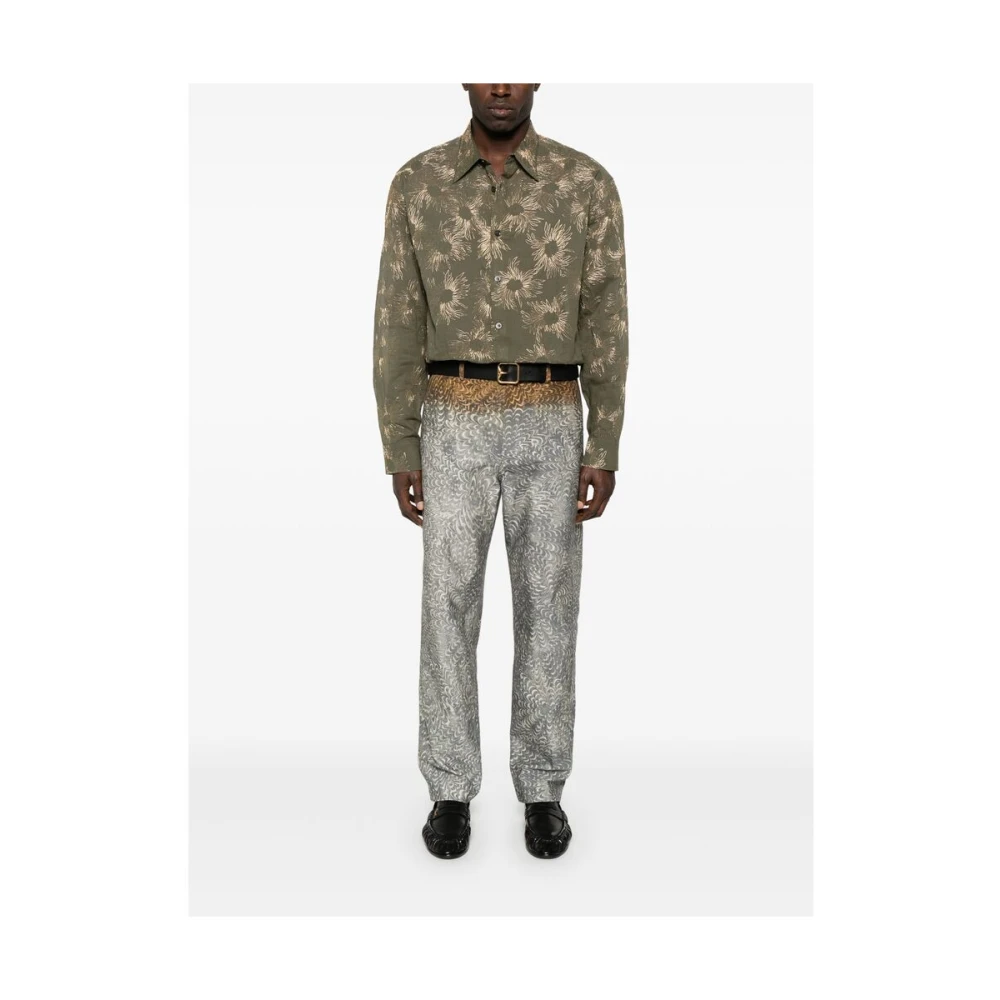 Dries Van Noten Khaki Overhemd met 3D Details Green Heren