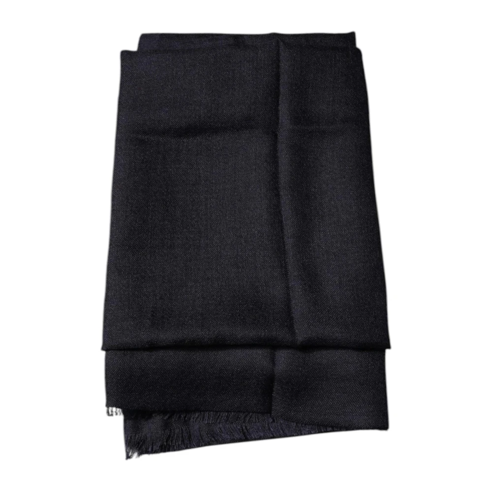 Dolce & Gabbana Women's Black Luxurious Cashmere Silk Foulard Shawl Scarf